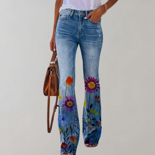 Paw Paw Jeans with Floral Embroidery | Blue | Denim | Perfect for Casual Outings