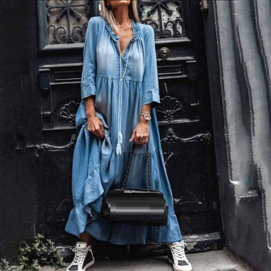 Maxi Dress Denim | Boho Chic | Comfortable and Versatile